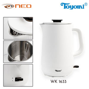 Toyomi 1.5L Stainless Steel Cordless Kettle WK 1633 Cordless base with 360 rotation BPA Free 1 year warranty