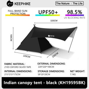 KEEPHIKE tent canopy set outdoor camping one room and one living room large space overnight camping