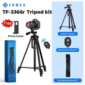 INBEX TF-3366 Tripod Kamera Profesional Photography 140cm Tripod Black Stand tripotd hp stabilizer for DSLR KAMERA HANDPHONE