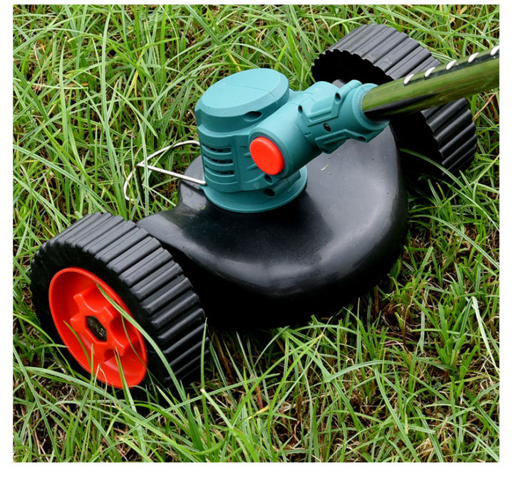 Lawn Mower with Wheels Electric Grass Cutter Trimmer Portable