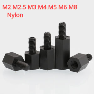 M2/M2.5M3/M4/M5/M6/M8 Thread Black Spacing Screw Plastic For PCB Motherboard Fixed Nylon Standoff Spacer Pillar
