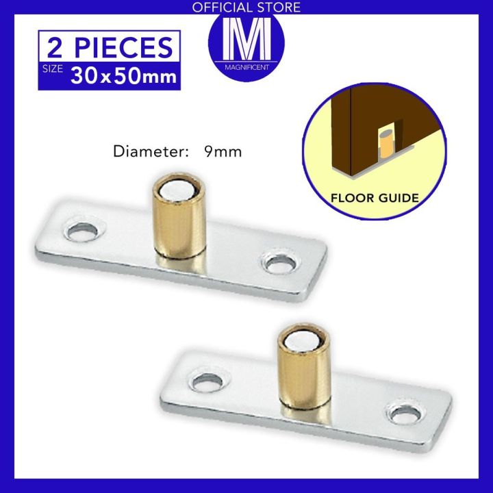 Floor Guide with Brass Roller Sliding Door Diameter 10mm (2 pcs)