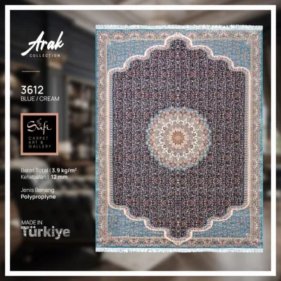 Karpet Permadani Klasik Tebal Mewah Turki Arak 300x400 Blue