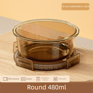 WAPKTY Sealed Glass Lunch Box Microwave Heat-resistant Bento Box with Lid Food Storage Containers Office Workers