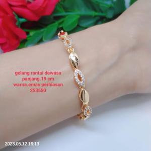 Gelang rantai wanita titanium xuping perhiasan aksesiries lapis emas terbaru termurah anti karat