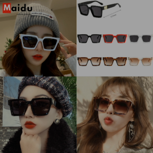 Maidu Jewelry แว่นกันแดดทรงสี่เหลี่ยมปีกกว้างทรงผู้หญิงสำหรับผู้ชาย 2022