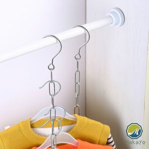 Makayo โซ่แขวนของ โซ่แขวนผ้า ตะขอห่วงโซแขวนผ้า ช่องแขวน 10 ช่อง