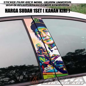 Stiker Pilar Pintu Mobil Rossi Harga sudah dapat 2 Pcs