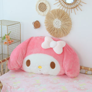 JOJO CASTLE Soft My Melody Plush Toy Big Size Hug Pillow Sanrio Comfortable Back Cushion Lovely Japanese Style Plushies Sofa Decorative Pillow Birthday Gift For Girl Children Kids 美乐蒂玩偶