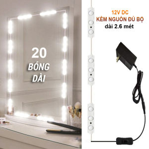 Bộ Đèn Led Gắn Gương Bàn Trang Điểm Đèn Dán Trang Trí Gương Siêu Sáng Dài 26m