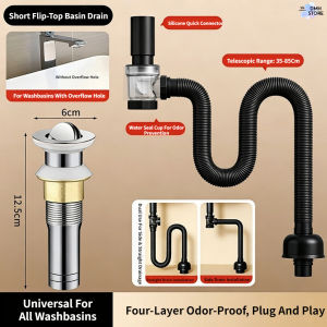 SG Stock escopic Flexible Sink Drainage  Anti-Odor Anti-Block Basin Waste Tube Universal Adapter For Wash Basin