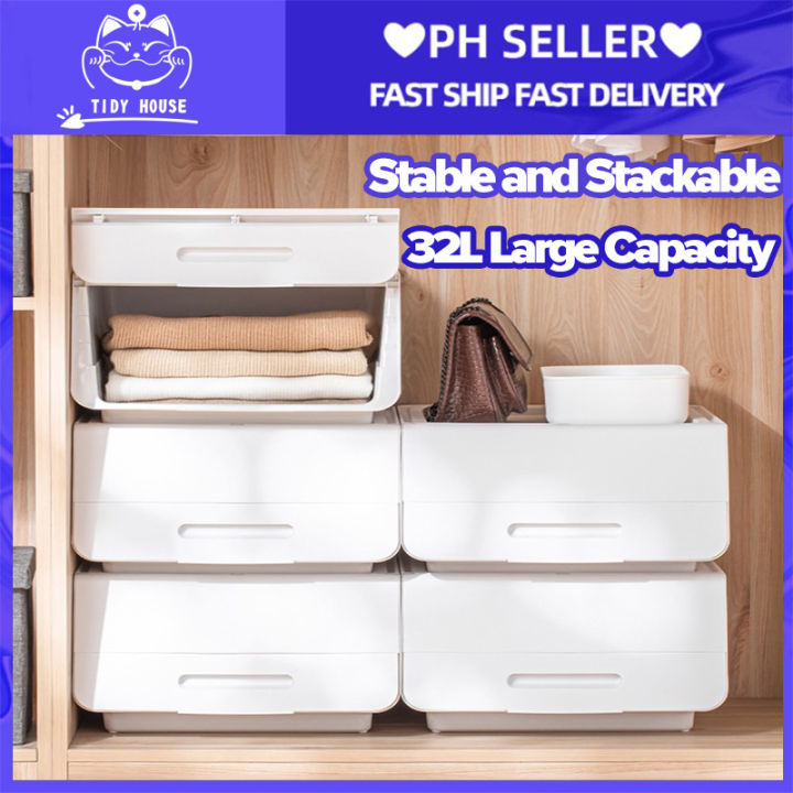 Tidy house 36L Capacity Flip On Lid Multifunction Storage Box