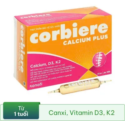 Corbiere Calcium Plus tăng cường hấp thụ canxi cho xương chắc khoẻ (Hộp 30 ống)