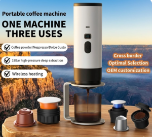 [SG Stock] Portable Electric Coffee Maker 3-in-1 Capsule Coffee Grinder Travel Coffee Maker with Cordless Heating