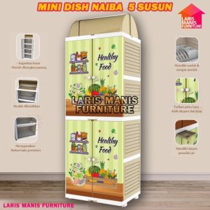 RAK PIRING PLASTIK 5 SUSUN RAK PIRING NAIBA MINI DISH RACK 4002 PREMIUM TEMPAT PENYIMPANAN MAKANAN RAK MAKANAN RAK DAPUR
