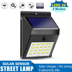 Đèn LED 20 Bóng Gắn Tường Năng Lượng Mặt Trời Cảm Biến Cơ Thể Chống Thấm Nước Cho Sân Vườn