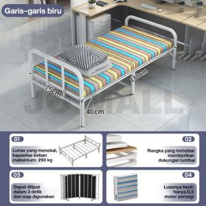 (tidak diperlukan perakitan)Tempat tidur lipat portable Ranjang Lipat Dipan Lipat Folding Bed