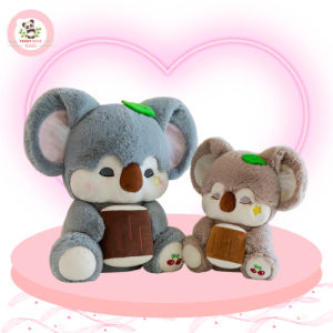 Gấu Bông Koala Xám Ôm Bánh 50cm Sang Trọng Nhồi Bông Sang Trọng Động Vật Búp Bê Đồ Chơi Quà Tặng Sinh Nhật
