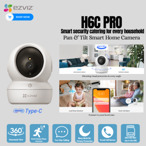 Ezviz H6C Pro 2K Full HD Pan & Tilt Indoor Smart Security Camera with Motion Detection and Night Vision