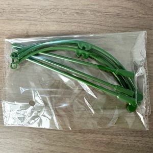 CANICE 3 Set Green Plant Support Pile Half Round Removable Bonsai Fixing Rod Durable Easy to Use Climbing Vines Stake