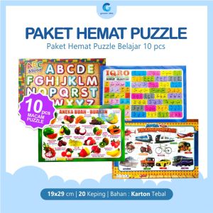 Paket Hemat Mainan Puzzle Anak Karakter Isi 10 Pcs Puzzle