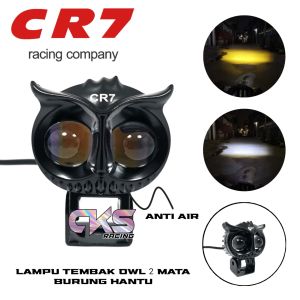 Lampu Tembak Laser LED D2 Owl 2 Warna CR7 Putih Kuning Jauh Dekat Dijamin Terang