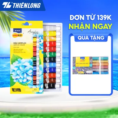 Màu nước Acrylic dạng tuýp 12ml Thiên Long Colokit ACR-C008