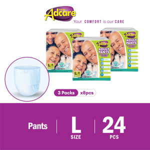 Adcare Adult Disposable Pants Type Jenis Selaur Lampin Dewasa Adult Diaper - M / L / XL (3 Pack)