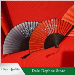 [Dale Dephne] พัดไม้ไผ่พับได้สไตล์วินเทจพัดไม้สไตล์จีนพัดสไตล์วินเทจพัดไม้สไตล์คลาสสิกมีพู่พัดหรูหราตกแต่งบ้านสำหรับผู้หญิง