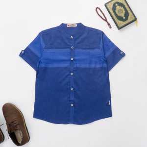 Mawar Fashion - Rasyid Kemeja Anak Laki Laki Model Koko Anak Tanggung Lengan Pendek