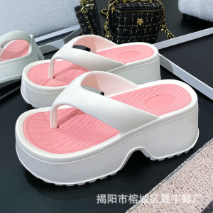 [Free Shipping] Womens Wedge Sandals Thick-Soled Wedge Sandals Korean Style Flip-Flops Platform Sandals