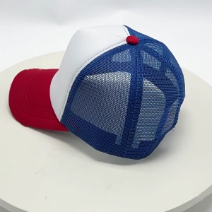 หมวกคนขับรถบรรทุกปีกกว้างสำหรับใช้ในทุกวันกีฬาตาข่ายระบายอากาศได้ดีดีไซน์สีทึบหมวกบังแดดฤดูร้อน