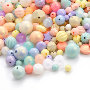 DIY ลูกปัดรูปดาวทรงกลมทำจากอะคริลิคสำหรับต่างหูสร้อยคอสร้อยข้อมือ 30กรัม/ถุง