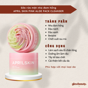 Sữa rửa mặt nha đam hồng 120g APRIL SKIN PINK ALOE PACK CLEANSER