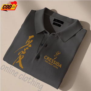 Kaos Polo Pria Cressida Premium Kerah Polo Lengan pendek Motif Logo Warna Solid