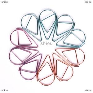[COD] shiou 50ชิ้นโลหะ DROP Shape คลิปกระดาษ Kawaii น่ารักบุ๊คมาร์คคลิปเครื่องเขียน