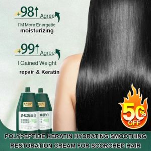 Peptide Keratin Repair Cream Damaged Hair Treatment/Revitalizing Strengthen Split Ends Hydration/Smoothing Conditioner Permed Hair Care Men & Women