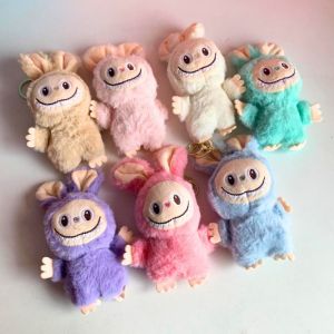 CUTE LABUBU HEAD WITH BAG TAG gantungan kunci boneka lucu karakter keychain