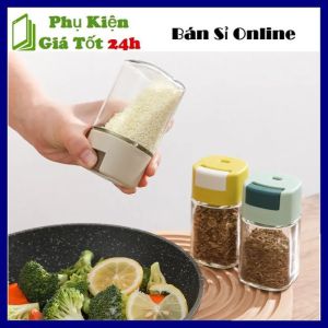Hộp Đựng Gia Vị 4 Ngăn Có Nắp Đậy Kèm Muỗng Thiết Kế Thông Minh Mặt Nắp Trong Nhìn Được Bên Trong Chất Liệu Nhựa Tốt - Lọ  Hũ Gia Vị Nhiều Ngăn Tiện Lợi