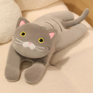 30/50/70cm Lying Posture Cat Plush Throw Pillow Cute Black CatGrey Cat Pillow Sofa Cushion Leg Pillow Sleep Companion Kid Gift2026