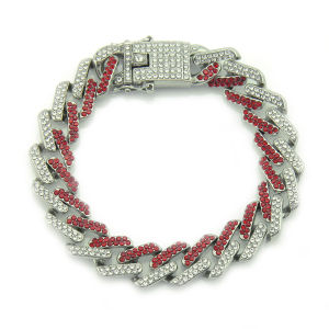 AliExpress ebay Popular accessories and jewelry Inlaid with colorful rhinestones exaggerated Cuban bracelet Source of Goods