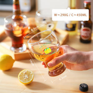 JustLiving Craft Beer Tasting Glasses Lead-Free Crystal Modern Beer Glasses Cute Shot Glasses Sake Liquor Glasses - Ideal Gifts for Lager/ Ale or Craft Beer Lovers - Crystal Clear