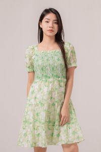 RIMINI - Dress Cewek Gaun Formal Berlengan Squareneck S-XL - Fiana Dress - 85542