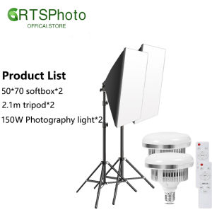 50x70cm softbox Photography Accessories Free bulb with 2.1m light stand Photography Kit Photo Video Studio Light Stand Continuous