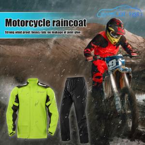 Camping Hiking Fishing Raincoat Waterproof Breathable Raincoat Jacket Pants Reflective Ultra Thin for Motorcyclist Rider