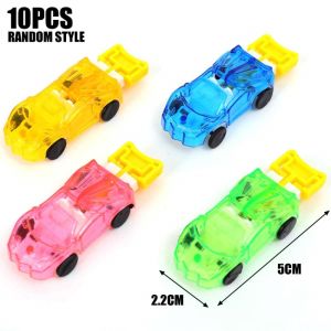 10Pcs Mini Colourful Catapult Flying Car Racing Toys Children Launching Catapult Car Inertia Plastic Car Holiday Kids Birthday Gift