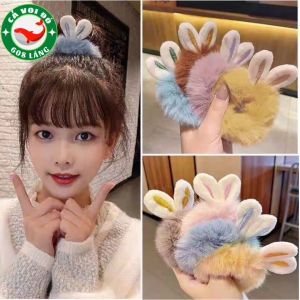 Dây Buộc Tóc Tai Thỏ Bông Hàn Quốc