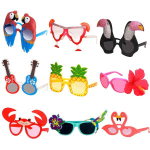 9pcs Funny Hawaiian Glasses set Fun Summer Kids Party Props Favors Hawaiian Beach Themed Party Birthday Supplies Decoration