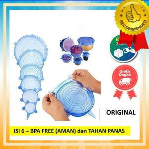 Penutup Wadah Makanan 6 in1 Anti Tumpah RAB Silicone Food Pack Silikon Elastis Transparan / Penutup Makanan Silikon 6 In 1 Elastis Food Cover Silicone Mangkok Gelas Reusable / Cover Tutup Mangkok Silikon Anti Tumpah 6 in 1/Stretch Bowl Lid Silicone Tebal