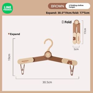 100% Authentic Line Friends Travel Accessories Clothes Hanger Foldable with Anti-slip and Traceless Shoulder Angle Portable Multi-function Travel LFB260/LFB374